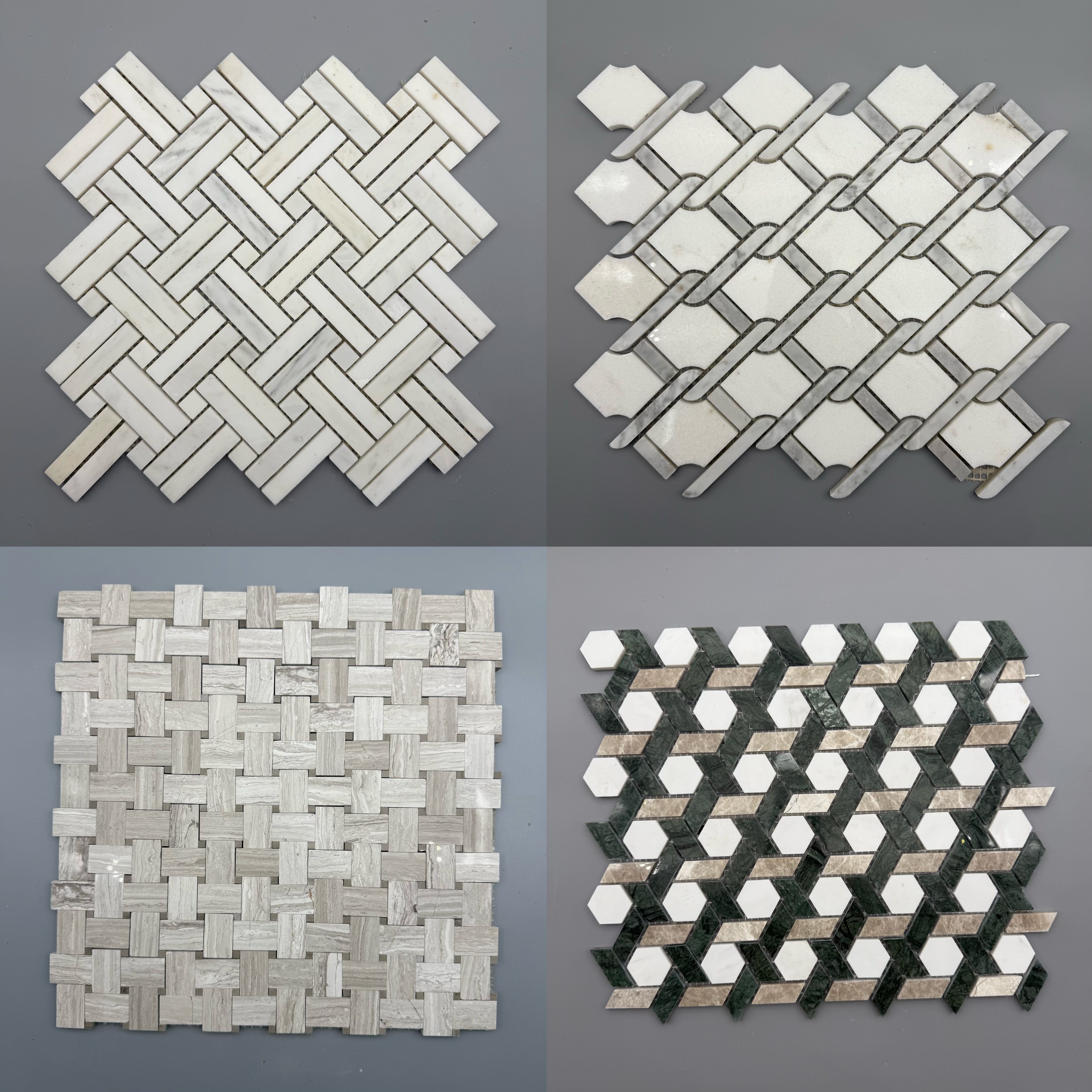 Gạch Mosaic Đá Ốp Tường Lát Sàn Hiện Đại 10mm, Đá Cẩm Thạch Tự Nhiên Bán Chạy Dùng Cho Khách Sạn, Nhà Ở, Ốp Bếp, Nâng Cấp Phòng Tắm