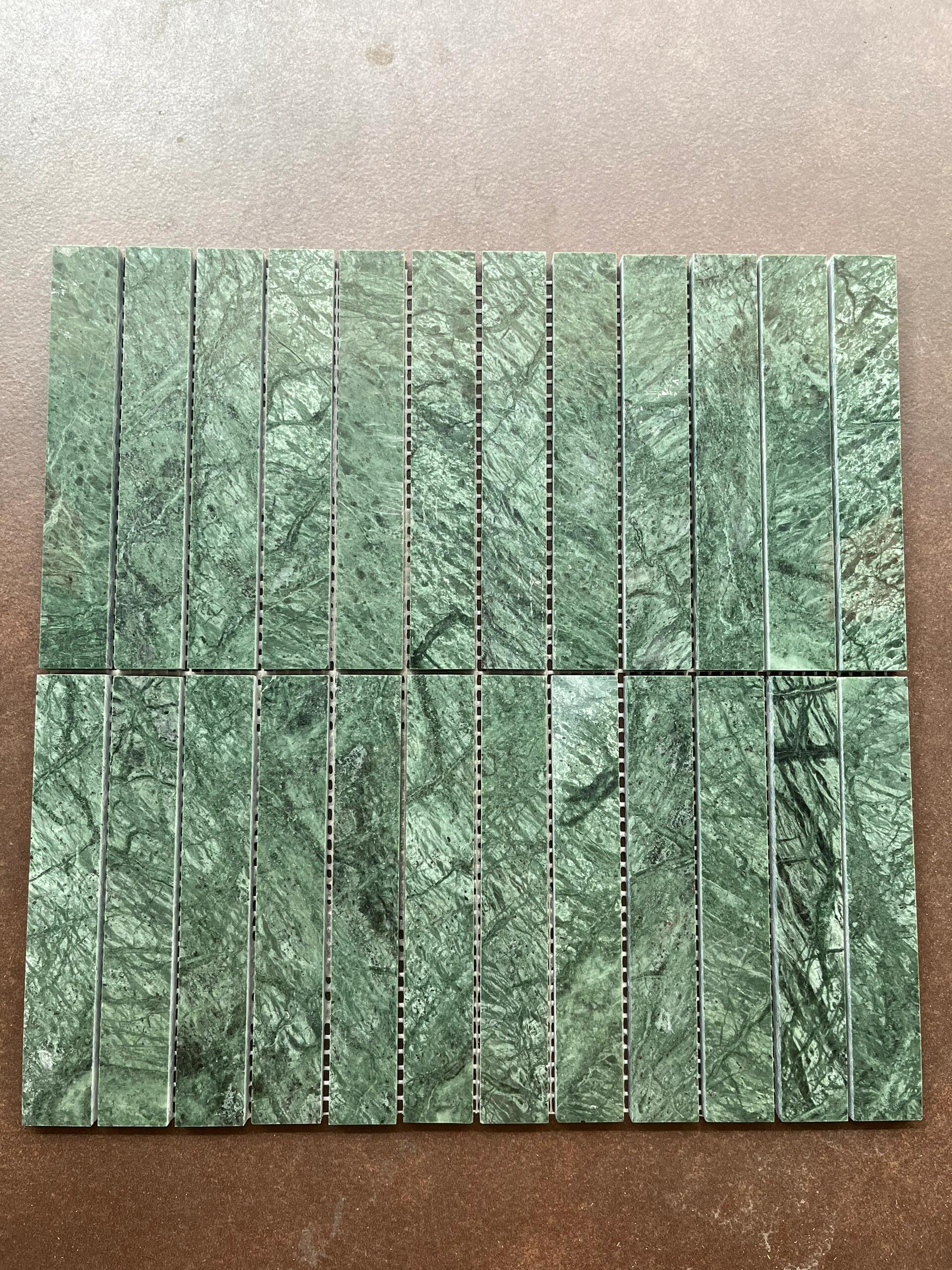 Gạch Mosaic Đá Cẩm Thạch Xanh Sản Xuất Công Nghiệp Trang Trí Tường Nội Thất