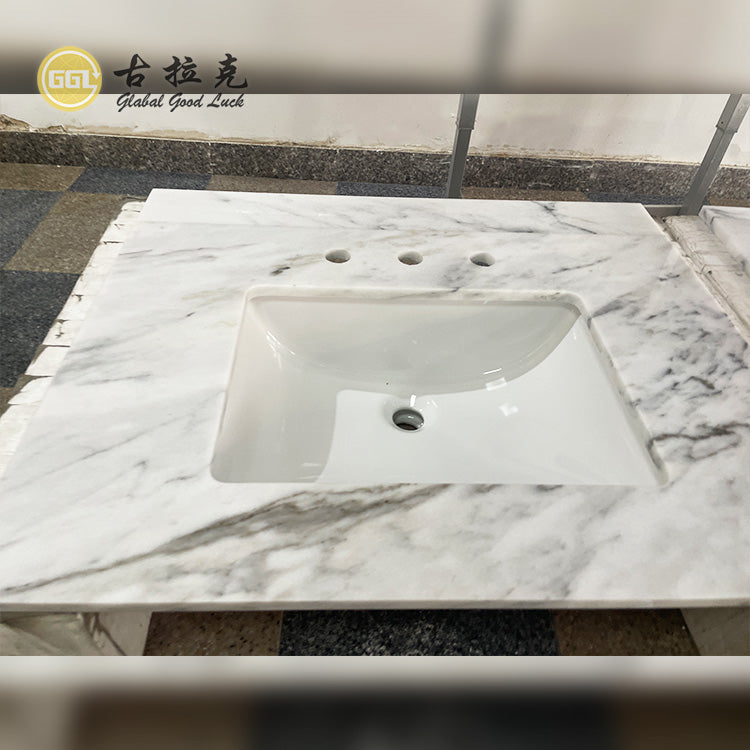 Mặt Bàn Đá Cẩm Thạch Trắng Trang Trí Cao Cấp Cho Phòng Tắm Nhà Bếp