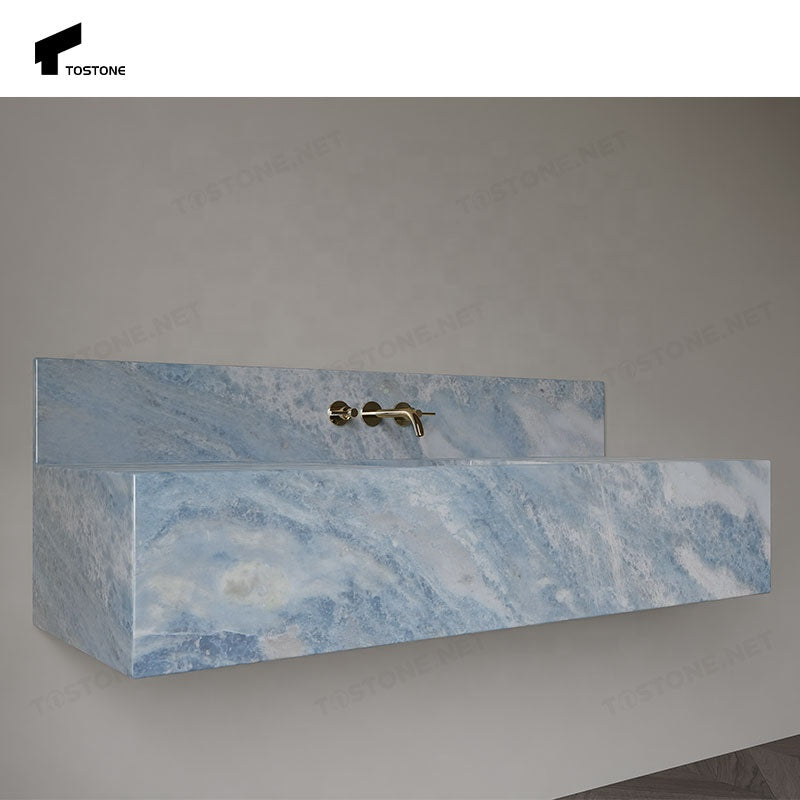 Tostone Lavabo Đá Xanh Cẩm Thạch Vân Kim Loại Sang Trọng