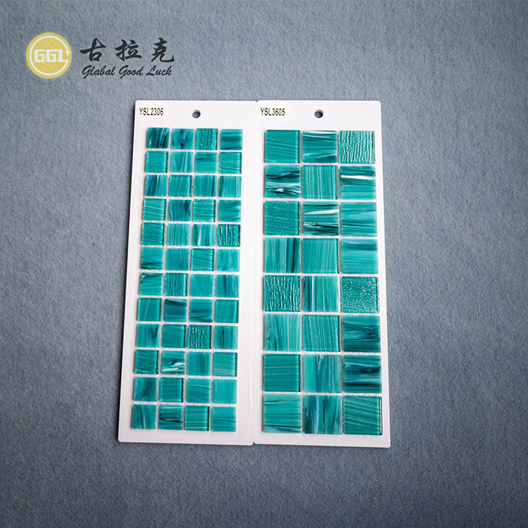 Gạch Mosaic Sắc Xanh Sang Trọng Vẽ Thủ Công Hình Vuông Trang Trí Tường & Sàn Dùng Cho Nhà Bếp, Hồ Bơi, Căn Hộ