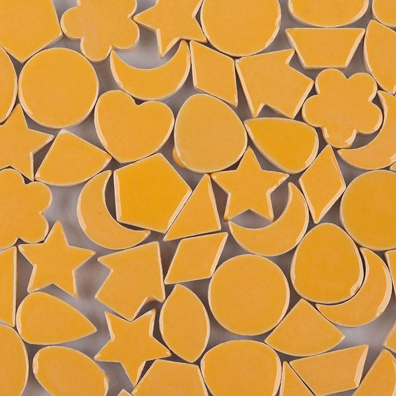 Gạch Mosaic Gốm Sứ Đa Sắc Màu Hỗn Hợp, Nhiều Hình Dạng (Sao, Trăng) Dành Cho Thủ Công Trẻ Em Chủ Đề Mặt Trăng, 100g