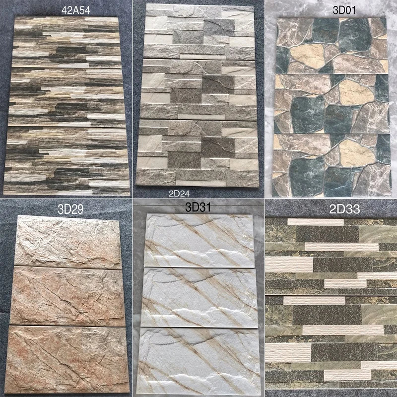 Gạch Sứ Ceramic 3D Ốp Tường Bán Chạy Giá Rẻ 200x400mm Trang Trí Ngoại Thất Biệt Thự