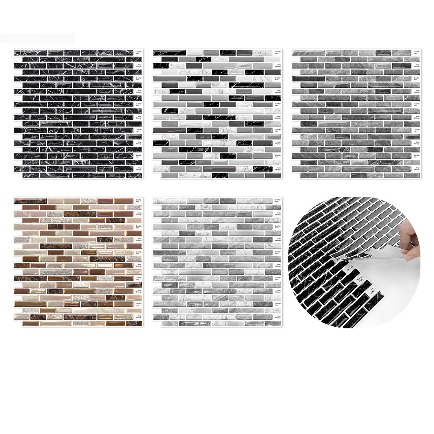 Gạch ốp tường tự dán mosaic vàng