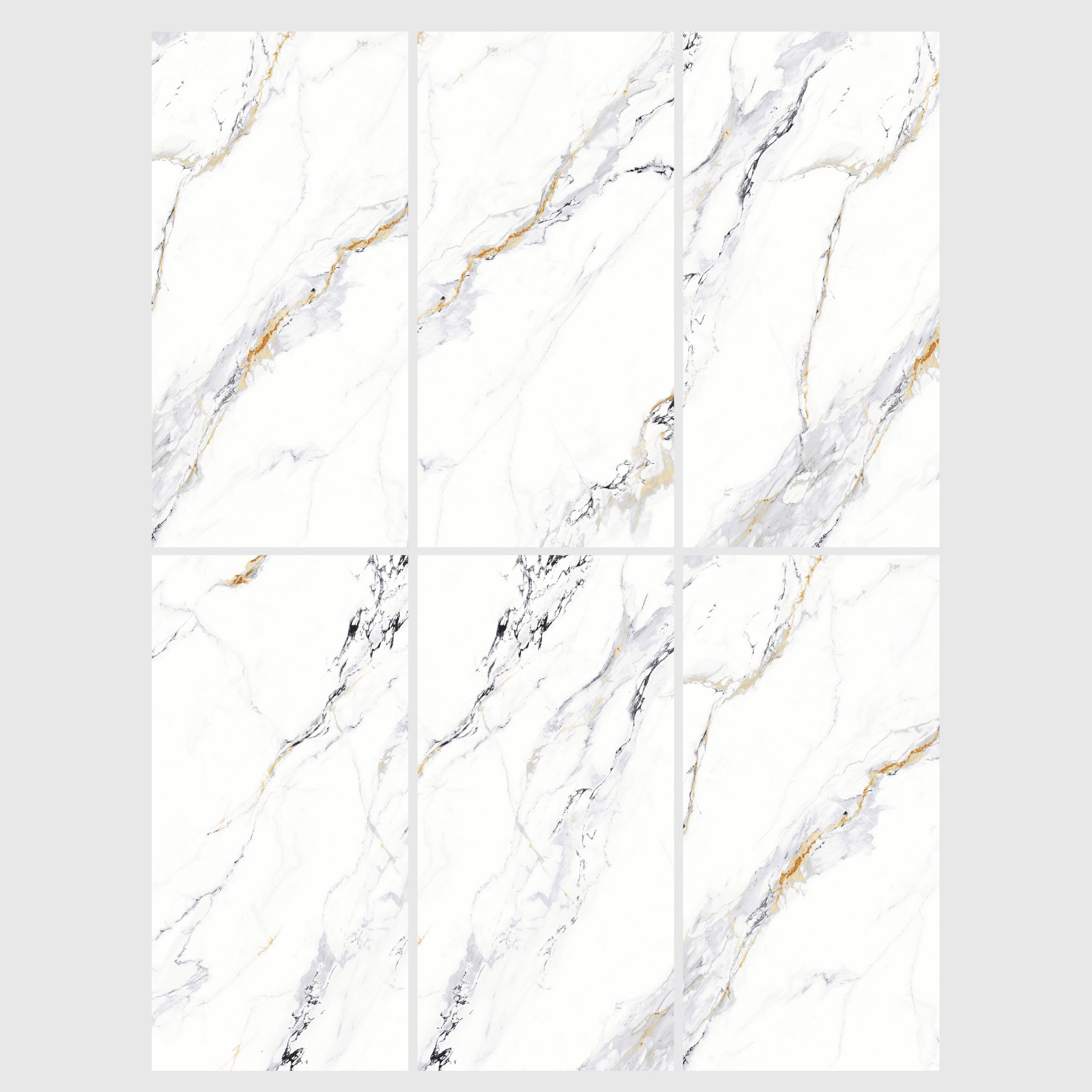 Tấm Sứ Ốp Tường Cao Cấp Vân Đá Cẩm Thạch, Tráng Men Bóng Cao, Màu Trắng 1200x600