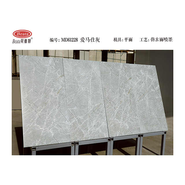 Gạch ốp tường và sàn bằng sứ/gốm tráng men họa tiết đá cẩm thạch xám hiện đại cho cảnh quan ngoài trời