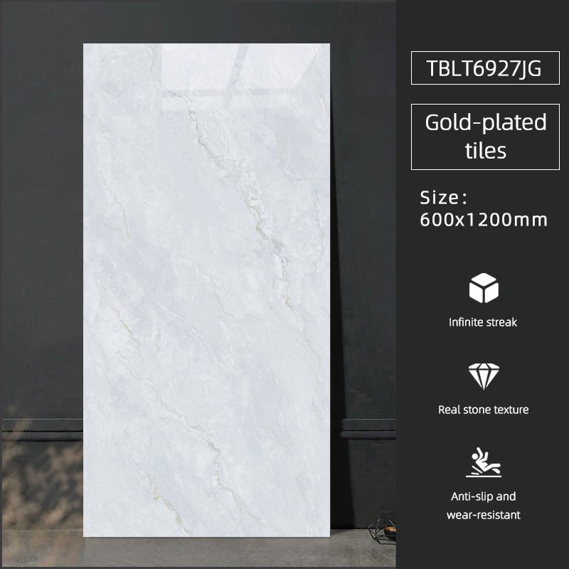 Gạch Porcelain tráng men bóng vân đá chất lượng cao cấp 600x1200mm, dày 10mm, dùng cho sàn bếp, khách sạn, gia đình.