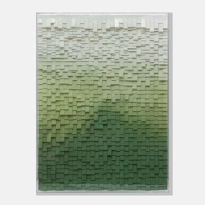 JZ Home Decor Tác phẩm nghệ thuật đa phương tiện Tranh 3D lớn với hộp Acrylic Vẽ tay màu trên giấy dán tường