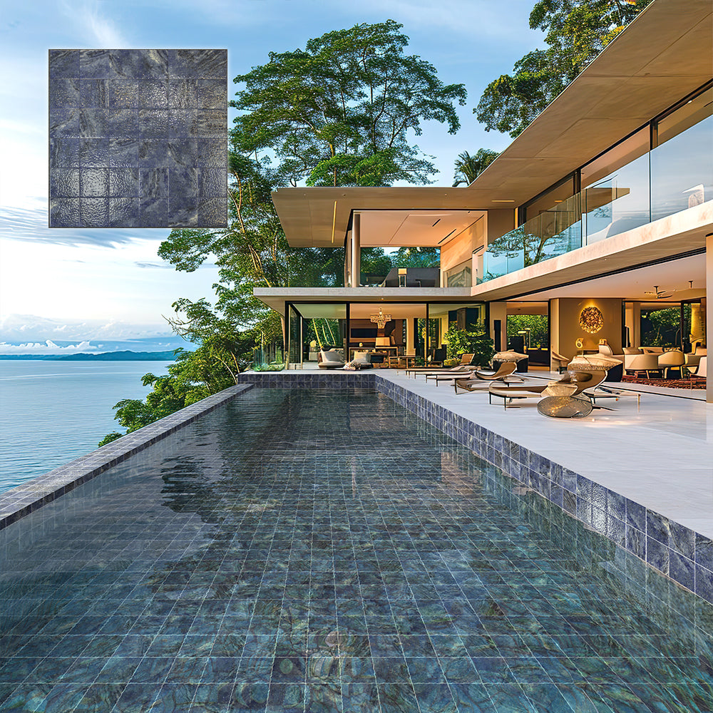 Gạch Mosaic Sứ Vuông Hồ Bơi Hoàn Thiện Thiết Kế Hiện Đại Chống Trượt Sàn 150x150mm