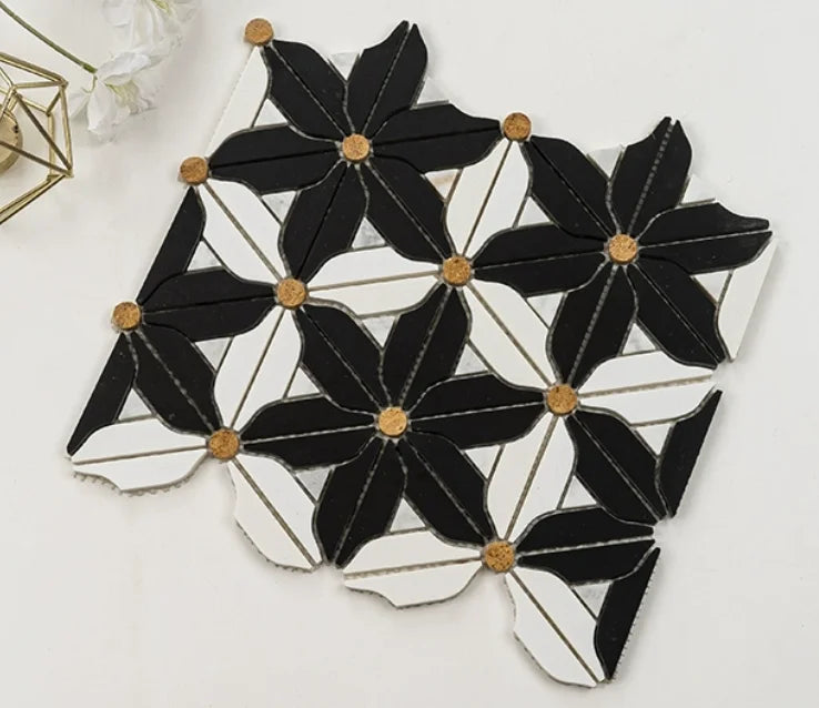 Mosaic Hoa Đá Tự Nhiên Trang Trí Bể Bơi Xanh