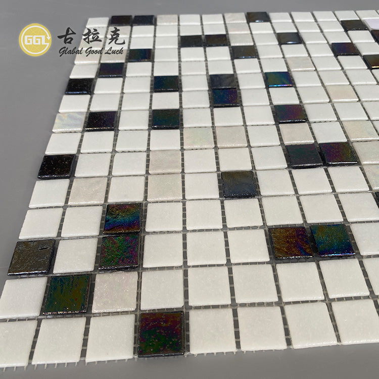 Gạch Mosaic Thủy Tinh Óng Ánh Trắng Cao Cấp Dùng Để Trang Trí Tường Trưng Bày Cửa Hàng Trang Sức