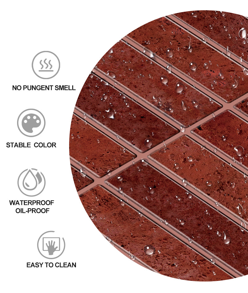 JORUNNS DIY Trang trí nhà cửa Gạch mosaic dán tường Vinal