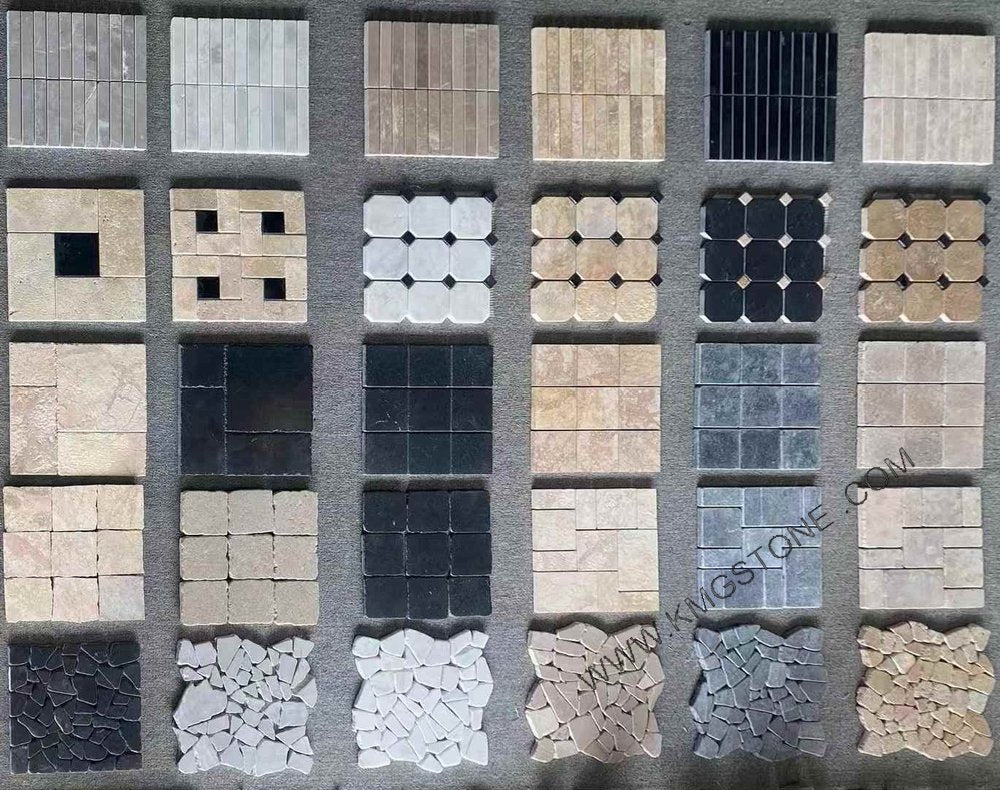 Gạch Mosaic Gốm Sứ Kiểu Parquet Hiện Đại Hình Dạng Ngẫu Nhiên Màu Vàng Nâu Tự Nhiên, Thiết Kế Đồ Họa dùng cho Tường Sàn Phòng Khách