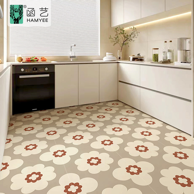 Vật liệu lát sàn giá sỉ rẻ Gạch lát sàn bóc dán tự dính 200*200mm họa tiết hoa trang trí tường