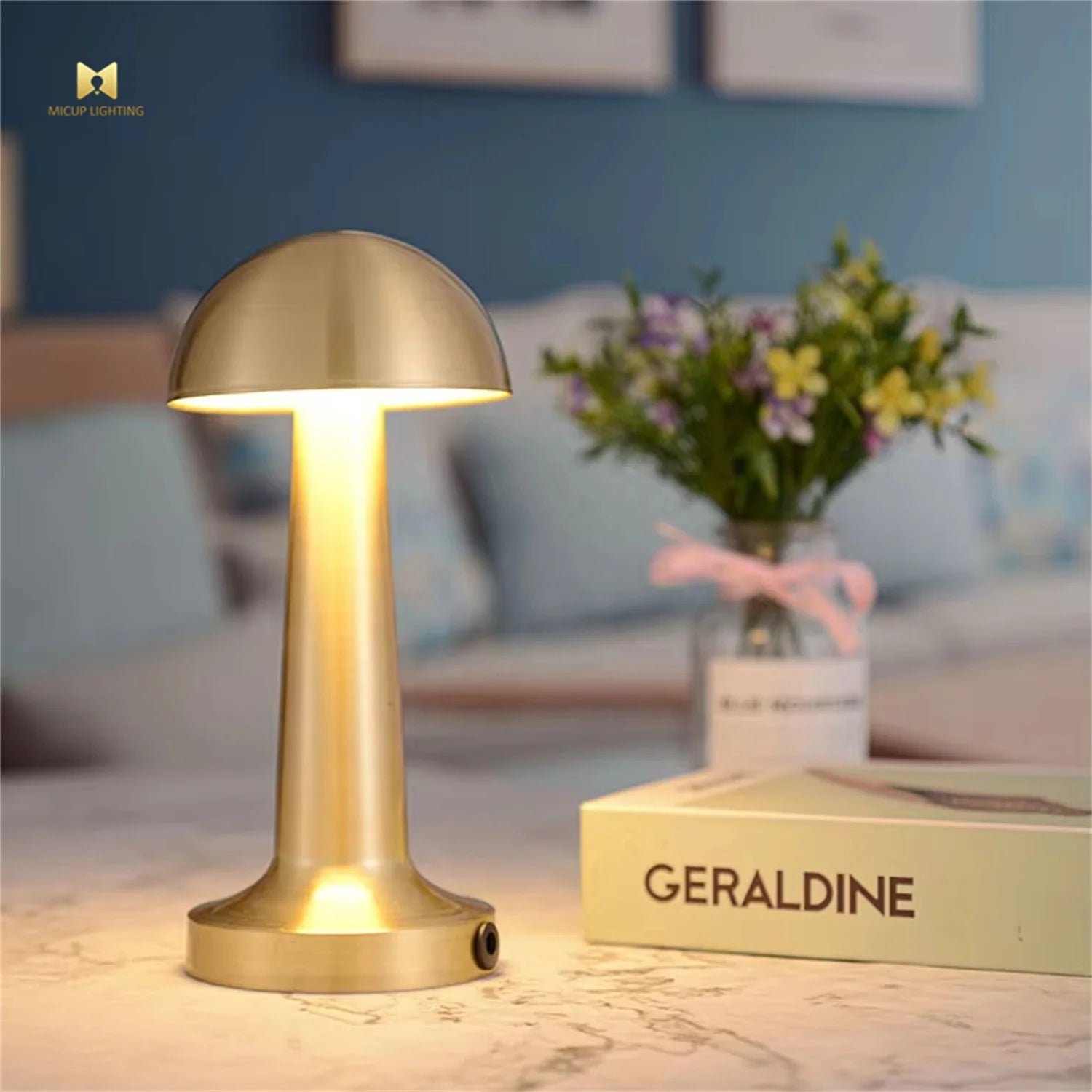 Đèn Bàn Không Dây Hình Vòm LED Sạc Pin Nhỏ Di Động Tại Nhà