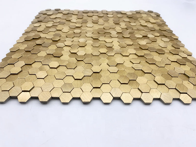 Tấm ốp tường bóc dán dạng gạch mosaic hình lục giác tròn