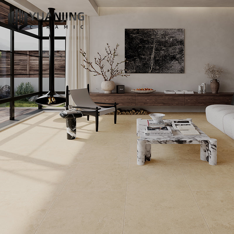 Gạch Sứ Lát Sân Vườn Ngoại Thất Chống Trượt Phong Cách Đá Vôi Retro Cổ Điển 600x600 Dùng Cho Biệt Thự Khách Sạn Lâu Đài