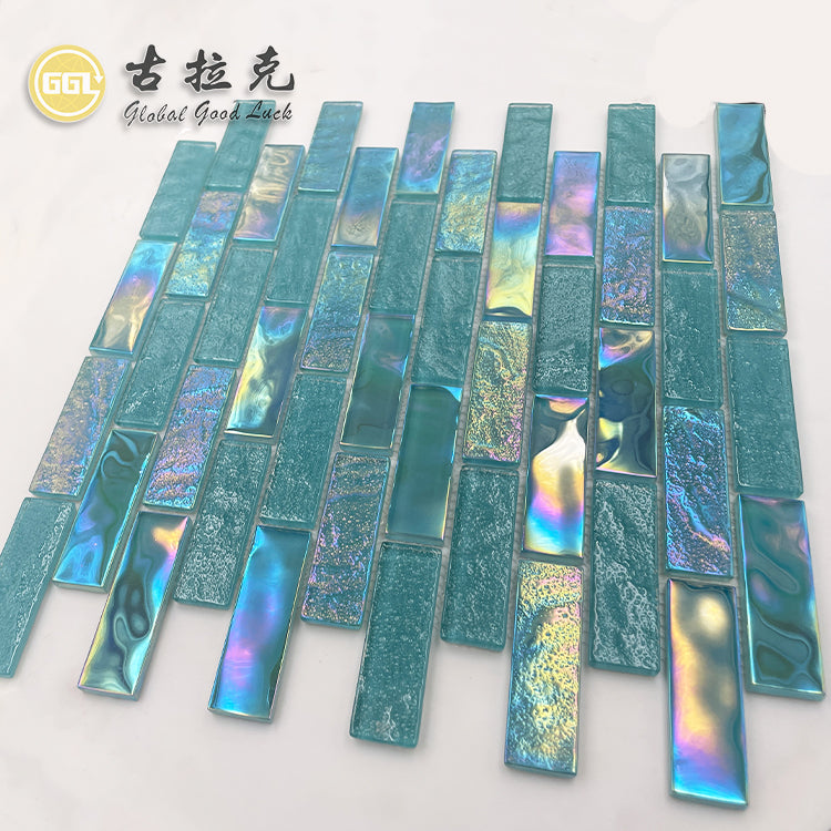 Gạch mosaic kính cầu vồng trang trí tường nội thất phòng tắm phòng khách