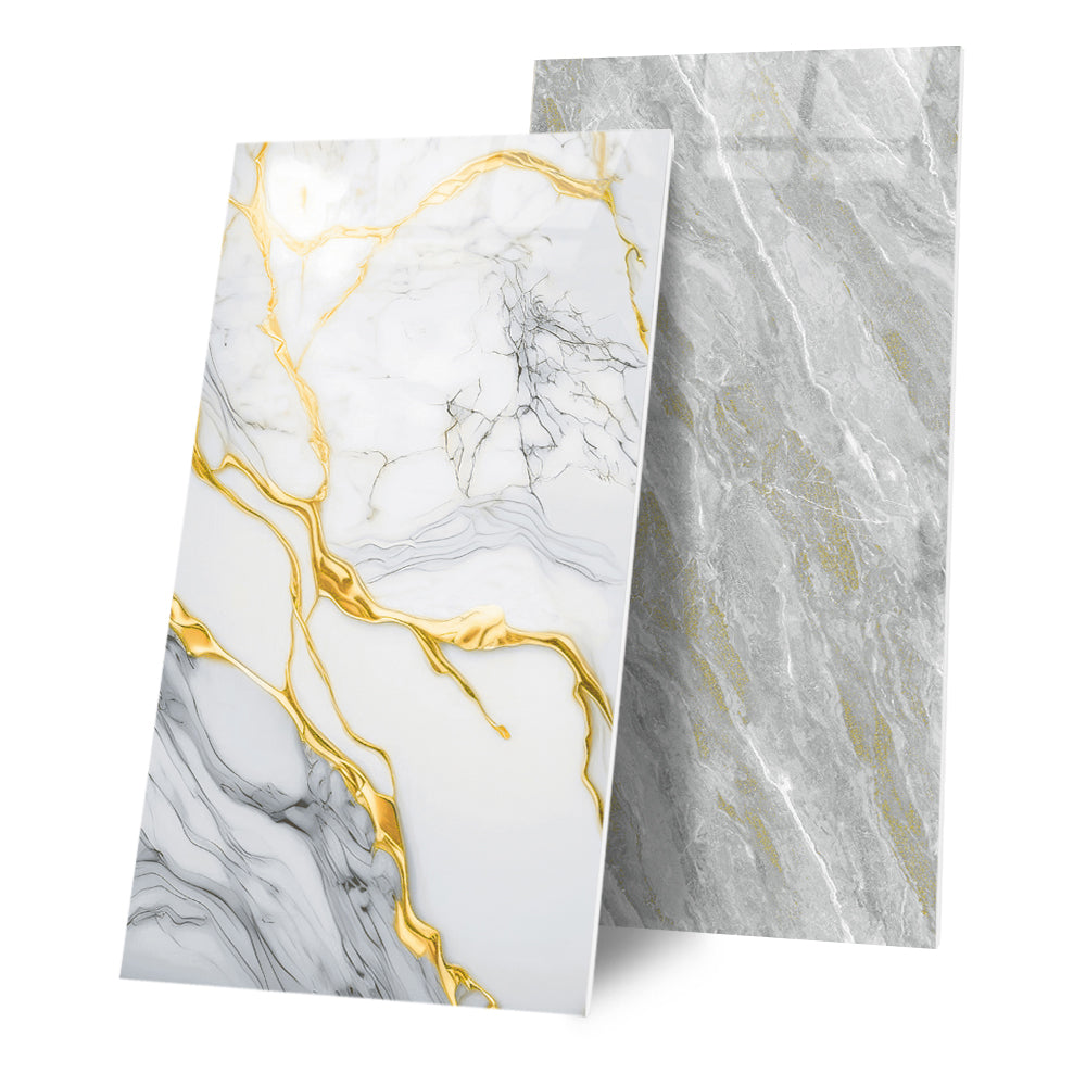 Khuyến Mãi Gạch Sứ Tráng Men Bóng Lớn 600x1200mm Thiết Kế Vân Đá Cẩm Thạch Xám Chống Trơn Trượt Kháng Khuẩn Lát Sàn Nội Thất Khách Sạn