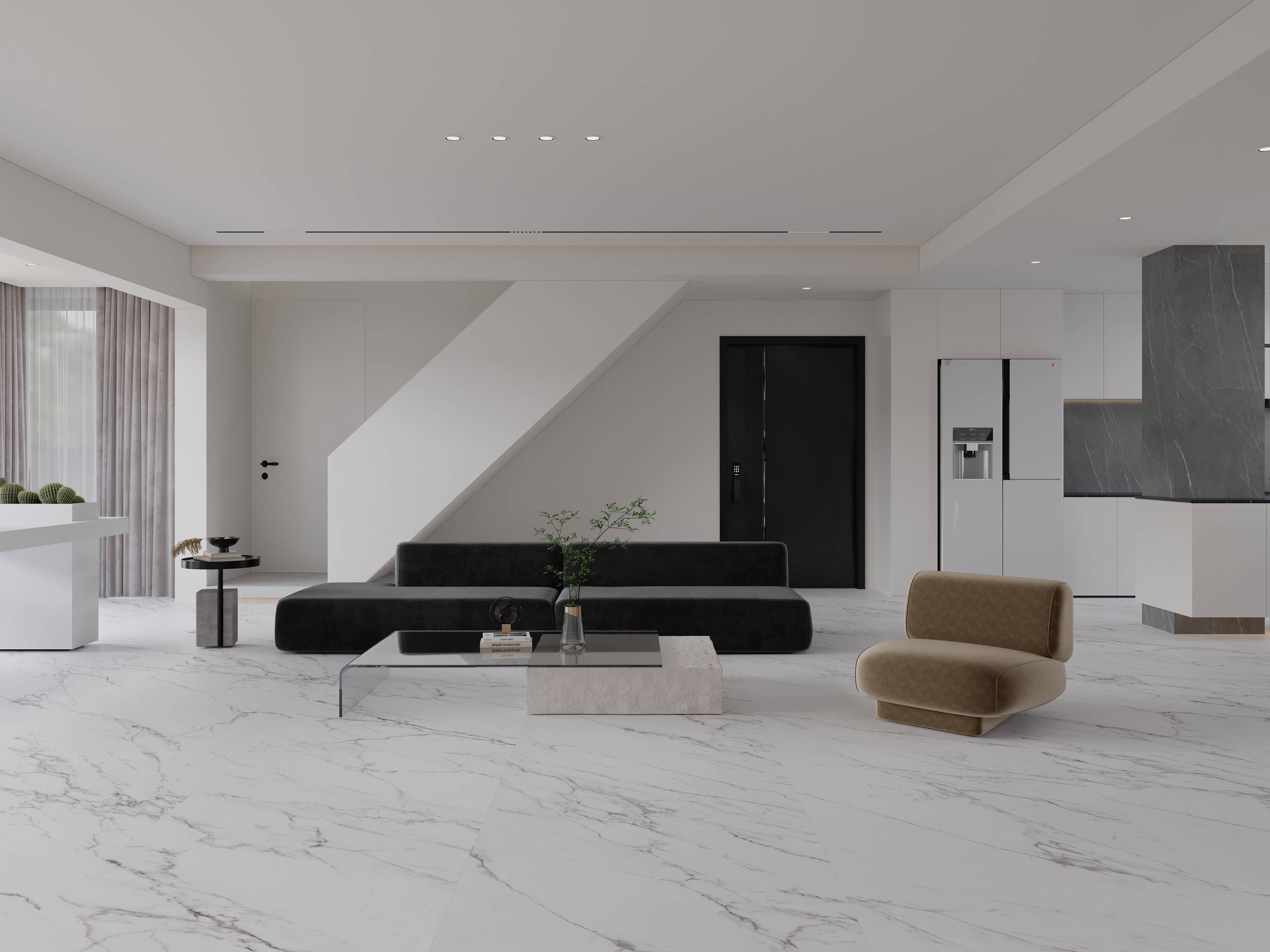 Tấm đá nung kết họa tiết trắng trang trí nội thất