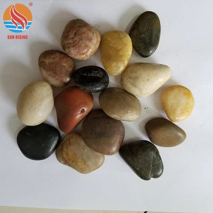 Phong cách hiện đại tự nhiên đá đầy màu sắc sân vườn sỏi đánh bóng cảnh quan và sử dụng trang trí