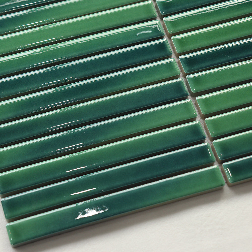 Gạch Mosaic Gốm Sứ Xanh Lá Cây Tráng Men Bóng Phong Cách Cổ Điển Châu Âu Dùng Cho Tường, Sàn, Bếp Và Phòng Tắm