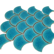 Gạch mosaic gốm sứ hình vảy cá tráng men thiết kế mới hiện đại cho hồ bơi, phòng tắm và nhà bếp