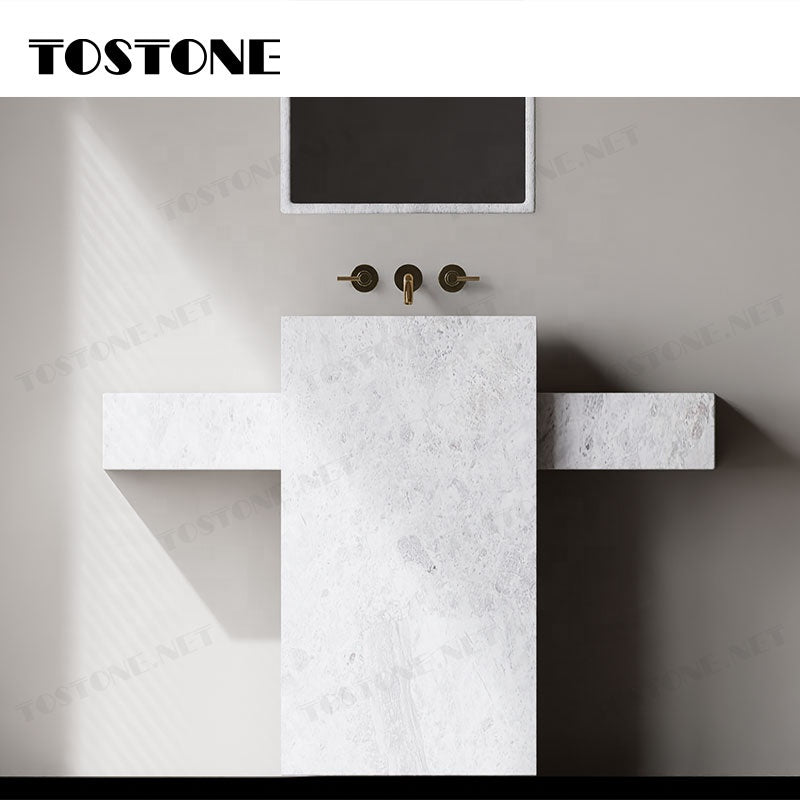 Tostone Mặt Bàn Lavabo Phòng Tắm Đứng Độc Lập Bề Mặt Mài Mờ Đá Cẩm Thạch Trắng Lorde Tự Nhiên Thời Trang Dùng Để Trang Trí Chậu Rửa Mặt Gia Đình