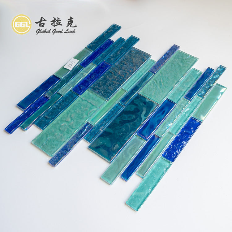 Gạch mosaic thủy tinh dải pha lê cầu vồng trang trí tường và hồ bơi