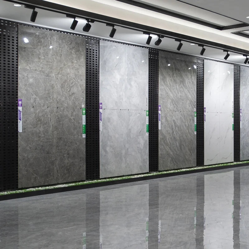 Tấm sứ lát sàn phòng ngủ sang trọng vân đá cẩm thạch bóng, kích thước lớn 750x1500mm