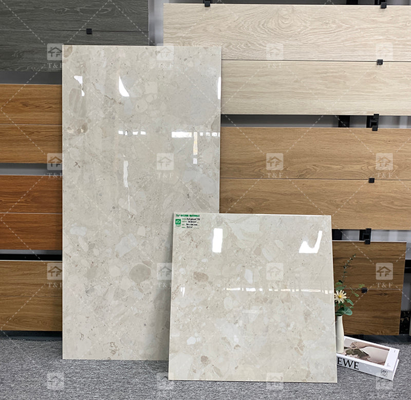 Gạch Lát Sàn Vân Đá Cẩm Thạch Bóng Nổi Bật 60x60 60x120 Dùng Cho Biệt Thự, Khách Sạn, Phòng Tắm, Phòng Khách