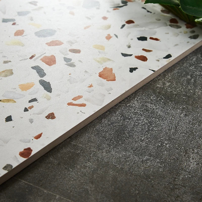 Gạch Lát Sàn Porcelain Toàn Thân Mờ Hiện Đại Họa Tiết Terrazzo Hạt Lớn Men Chạm Khắc Tinh Xảo Dùng Cho Trong Nhà Ngoài Trời Chống Trượt Chống Thấm Nước