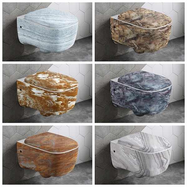 Bồn cầu treo tường thân thiện với môi trường P Trap Thiết bị vệ sinh Bồn cầu sứ một khối tiết kiệm không gian Bồn cầu