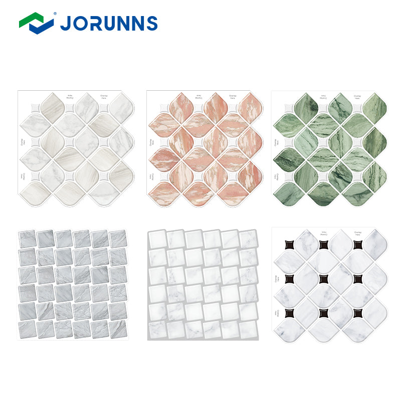 Jorunns Tấm dán tường 3D bóc dán chất lượng cao ốp bếp màu trắng chống thấm nước