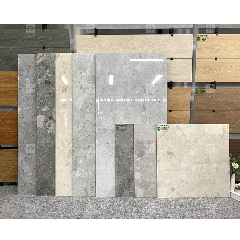 Gạch Lát Sàn Vân Đá Cẩm Thạch Bóng Nổi Bật 60x60 60x120 Dùng Cho Biệt Thự, Khách Sạn, Phòng Tắm, Phòng Khách