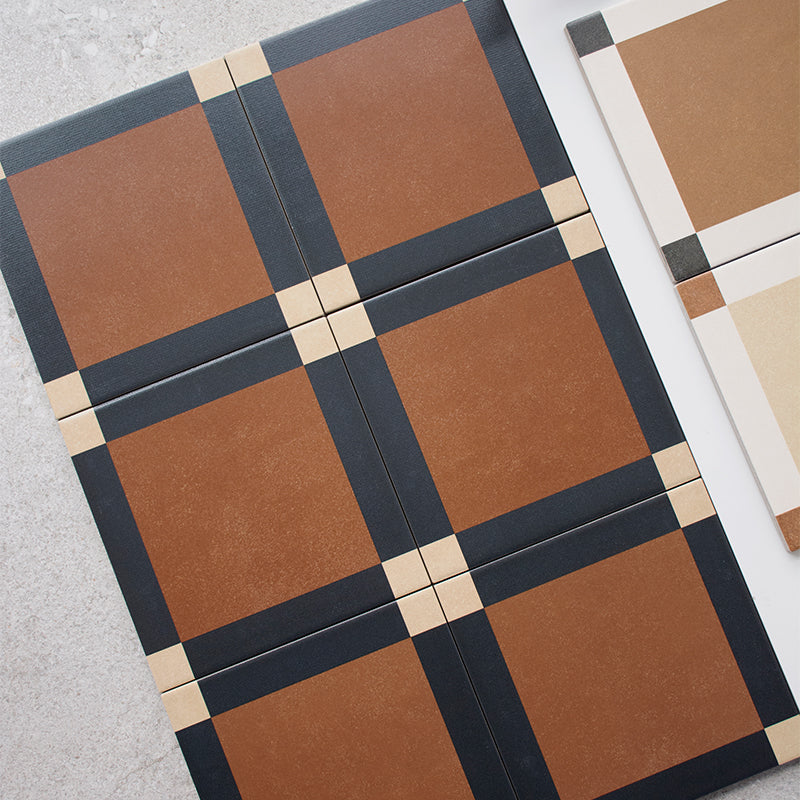 Gạch lát sàn chống trượt 200x200mm màu Be phong cách Retro họa tiết Caramel cho Bếp, Phòng tắm, Ban công, Thương mại