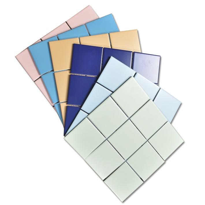 Gạch Mosaic Sứ Tráng Men Màu Đất Mờ Gắn Lưới 10x10 Ốp Tường Trang Trí Trong Nhà 300x300mm