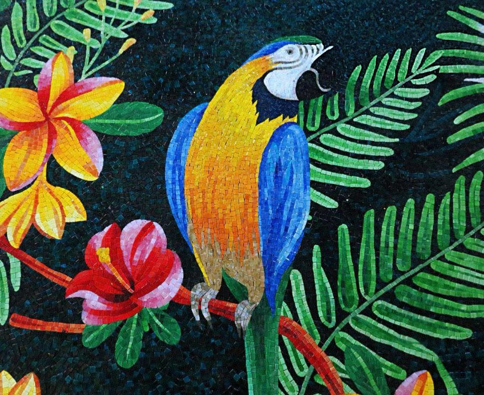 Tranh khảm chim vẹt nhiều màu sắc tùy chỉnh phổ biến