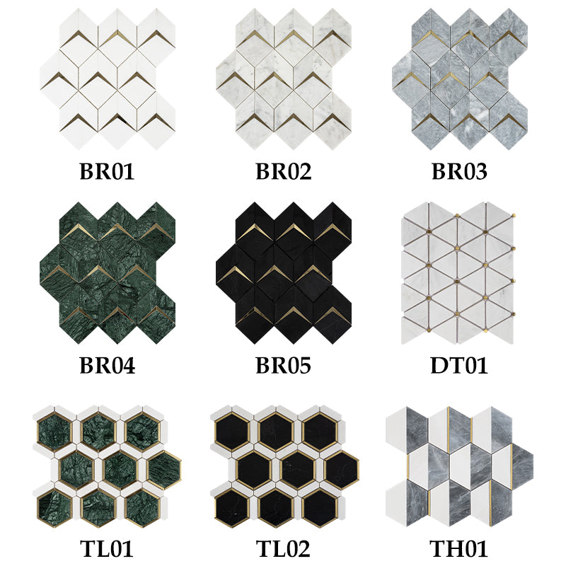 Gạch Mosaic Đá Cẩm Thạch 30x30 Họa Tiết Phối Lát Sàn Hành Lang Sân Vườn, Trang Trí Nội Ngoại Thất