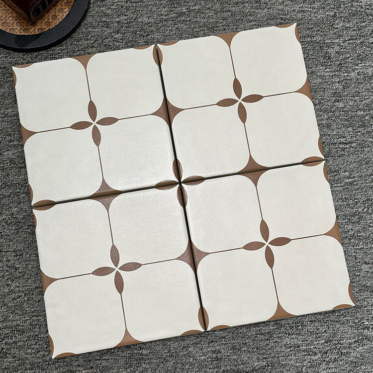 Gạch lát sàn sứ tráng men chống trượt trong nhà 200x200 hoa văn hoa màu đỏ