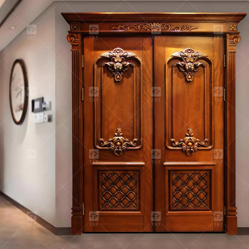 Cửa Gỗ Mặt Tiền An Ninh Hiện Đại Chất Lượng Cao Tùy Chỉnh Chống Nước Ngoại Thất Hoàn Thiện Nội Ngoại Thất