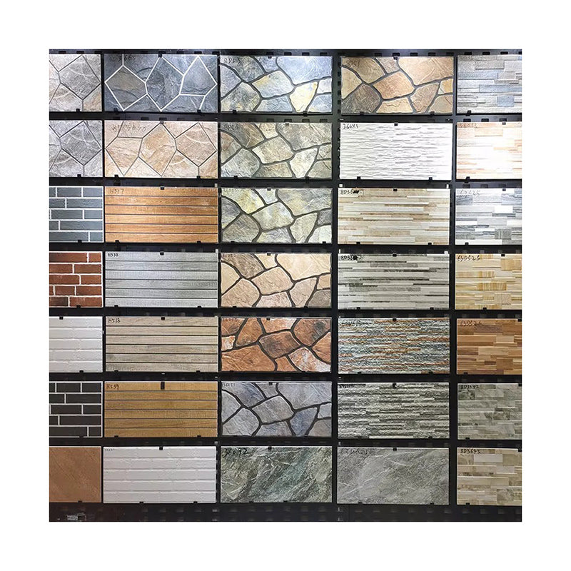 Gạch Sứ Nghệ Thuật Trang Trí Ngoài Trời Cho Tường Ngoại Thất Biệt Thự Phong Cách Mộc Mạc 3D Lồi Lõm