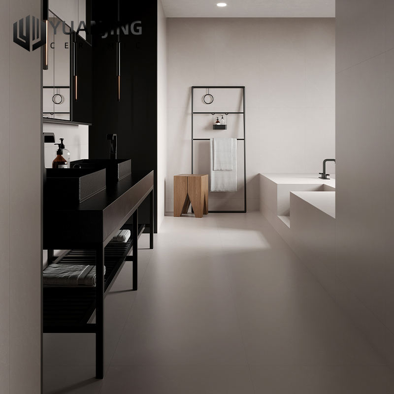 Gạch Sứ Quảng Đông Phật Sơn Nhung Vàng Ánh Sáng Mềm 600X1200mm Gạch Lát Sàn Màu Trơn Kem Phòng Khách