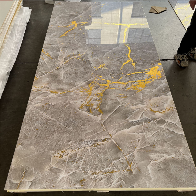 Tấm nhựa PVC trang trí nội thất UV Marble 1220*2440*3mm bán chạy nhất hiện nay, chống thấm nước, trang trí tường bằng nhựa vân đá UV
