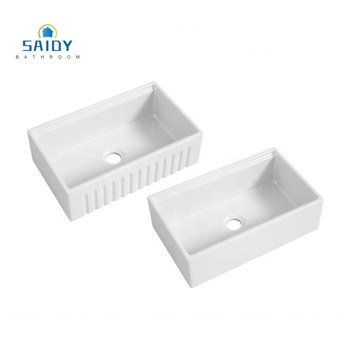 Tạp dề gốm sứ trắng hiện đại sang trọng bán buôn phía trước bồn rửa nhà bếp kiểu nông trại