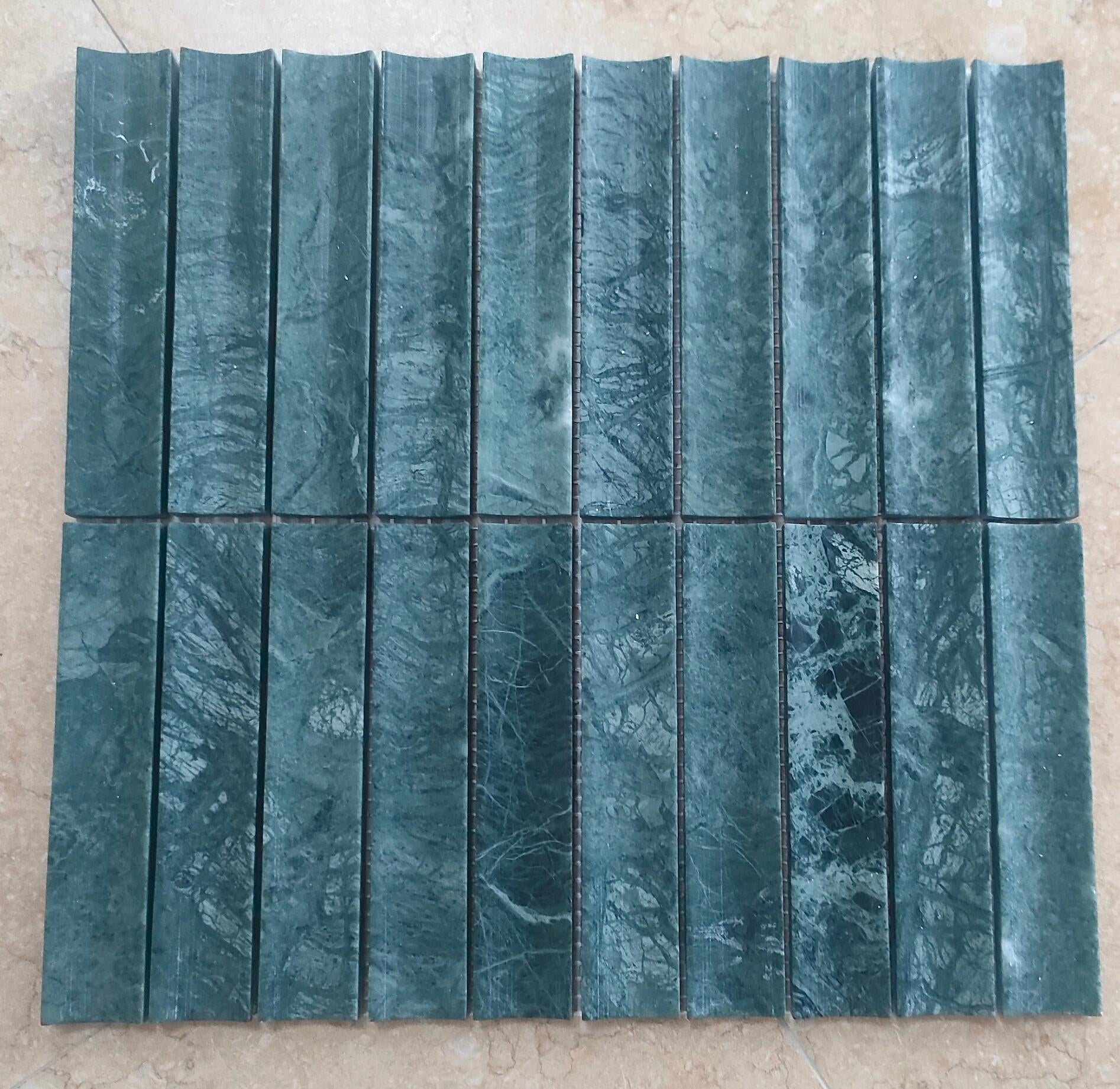 Gạch Mosaic Đá Cẩm Thạch Xanh Sản Xuất Công Nghiệp Trang Trí Tường Nội Thất