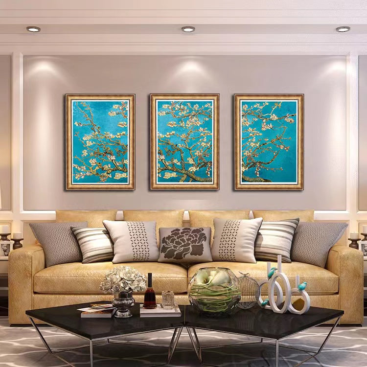 Tranh tường gốm sứ trang trí nung nhiệt độ cao, phong cách tranh sơn dầu Van Gogh Châu Âu