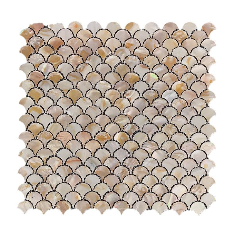 Gạch Mosaic Vỏ Sò Tự Nhiên Oshiva Ceramics Dạng Vảy Cá Thiết Kế Hiện Đại Chống Thấm Nước Bề Mặt Bóng Dùng Cho Tường Phòng Tắm Phòng Khách Tường Nền TV