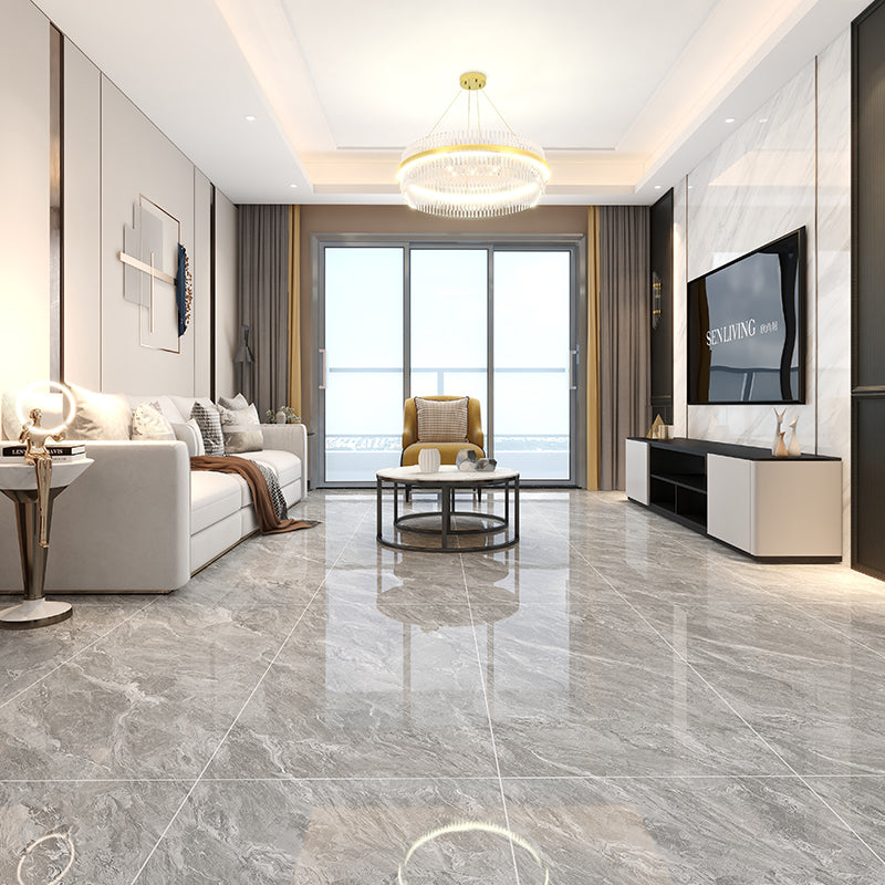 Gạch lát sàn Porcelain vân đá cẩm thạch Calacata Xám sang trọng, độ bóng cao 600x1200mm