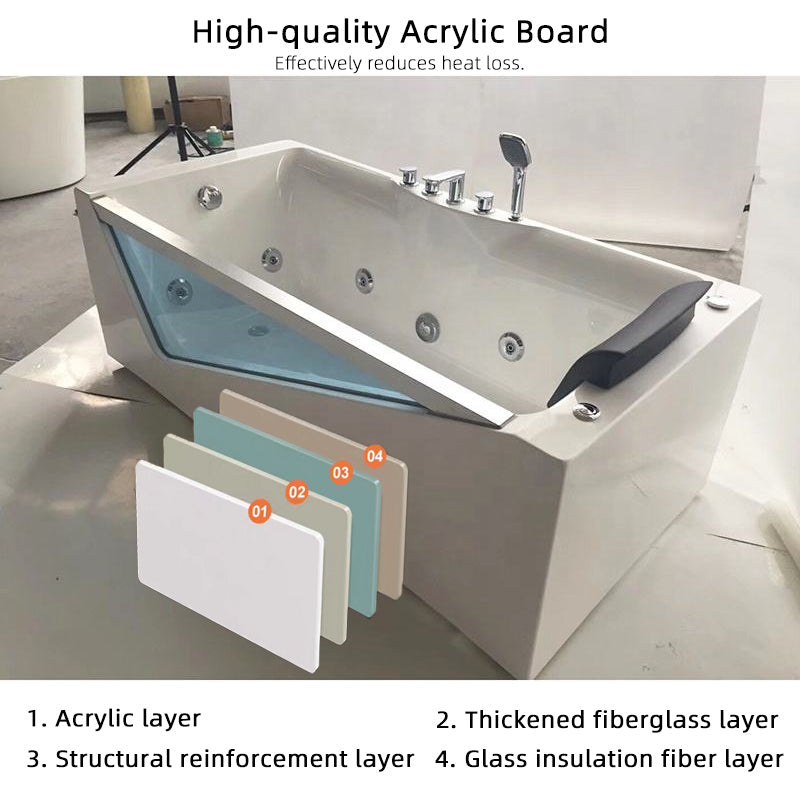 Bồn Tắm Một Người Sang Trọng Đặt Độc Lập Giá Rẻ Nước Nóng Sục Khí Thủy Lực Massage